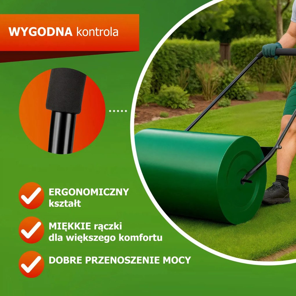 Wałek do trawnika FARMER, 57cm, zielona Jurhan