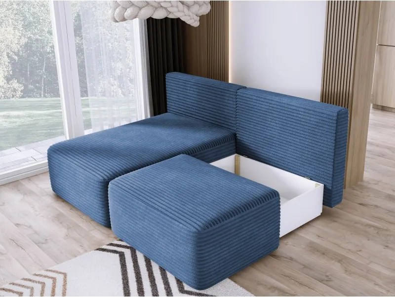 Narożnik TILIA wolnostojący układ L strona Lewa z funkcją spania w tkaninie Tilia 77