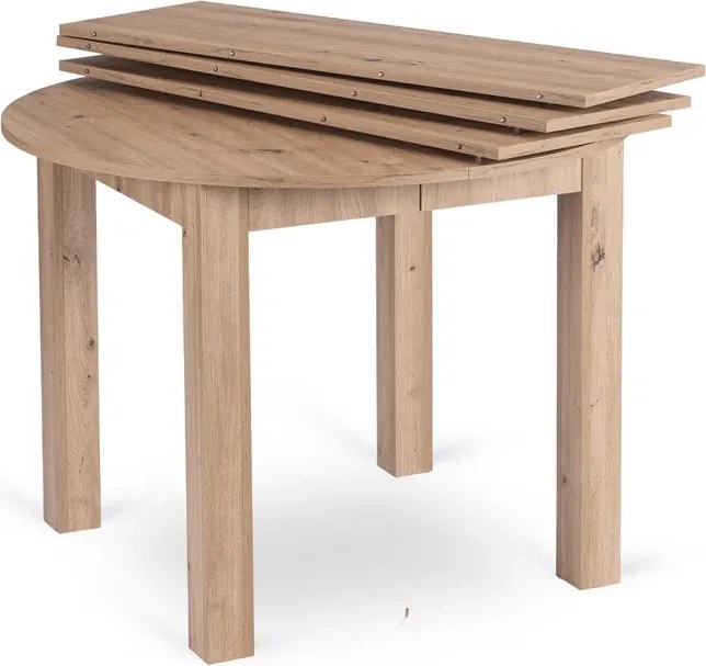 Stół Okrągły Rozkładany JAMES 103-223 cm Dąb Artisan Skandynawski