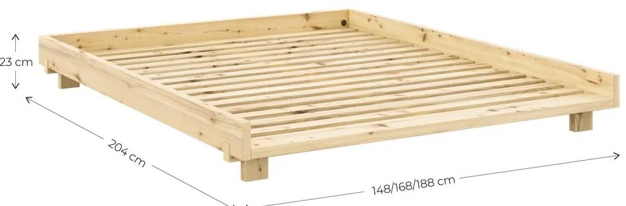 Łóżko dwuosobowe z litego drewna sosnowego ze stelażem 180x200 cm Social Bed – Karup Design