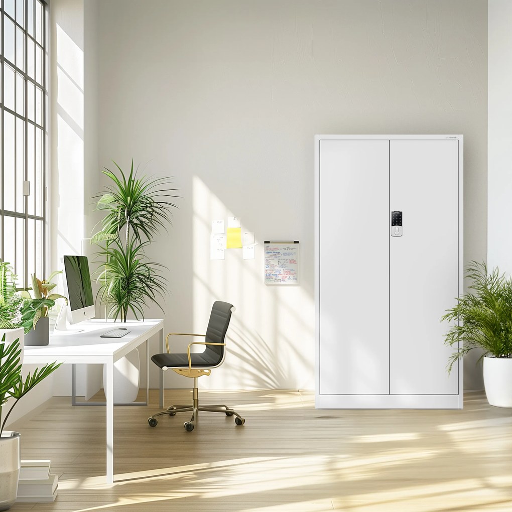 Biurowa szafa metalowa na akta DANIEL, 900 x 1850 x 400 mm, szara