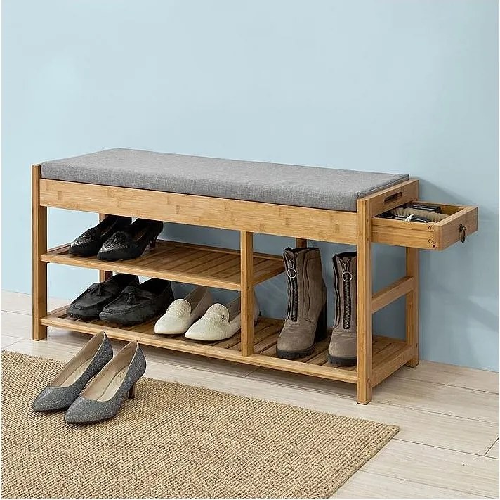 Bambusowa ławka na buty z siedziskiem FSR47-N