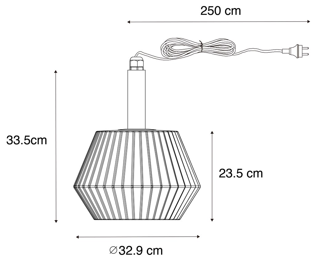 Zewnetrzna Nowoczesna zewnętrzna lampa wisząca czarna z białym kloszem 32,9 cm IP44 - Robbert Nowoczesny Oswietlenie zewnetrzne