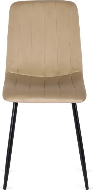 Krzesło Tapicerowane do Jadalni IBIS Beżowe Welurowe Nowoczesne Loft