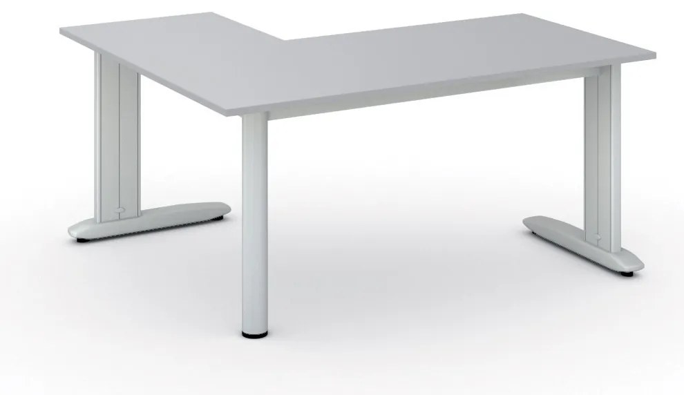 Narożne biurko PRIMO FLEXIBLE, 160x140 cm, szary