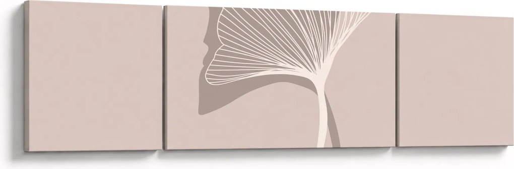 Obraz - Beżowe liście N⁰4 (170x50 cm)