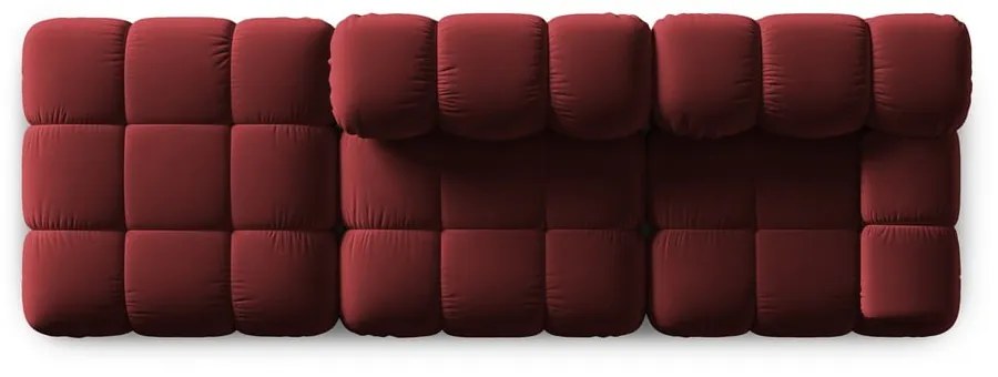 Czerwona aksamitna sofa 282 cm Bellis – Micadoni Home