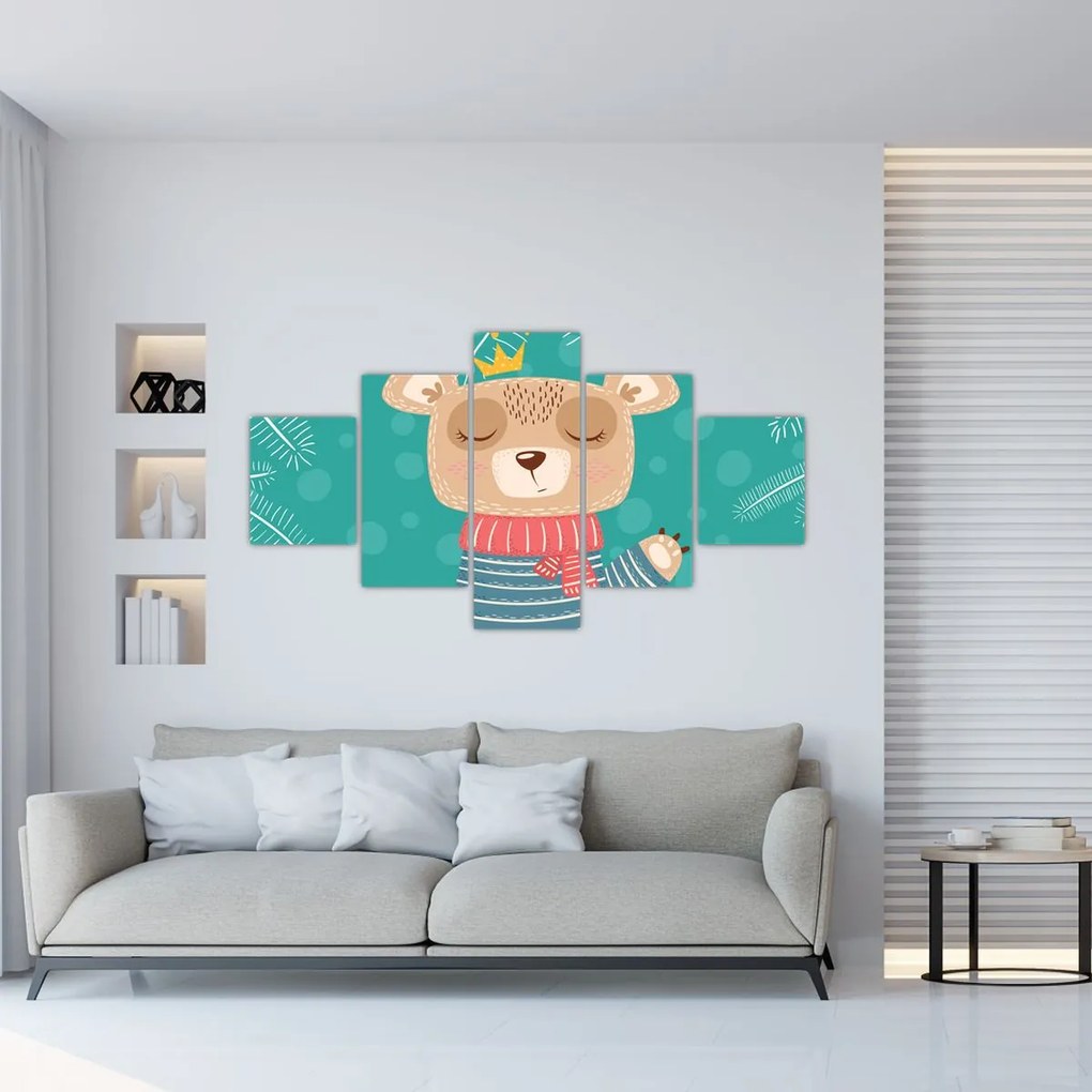 Obraz - Machający niedźwiadek (125x70 cm)