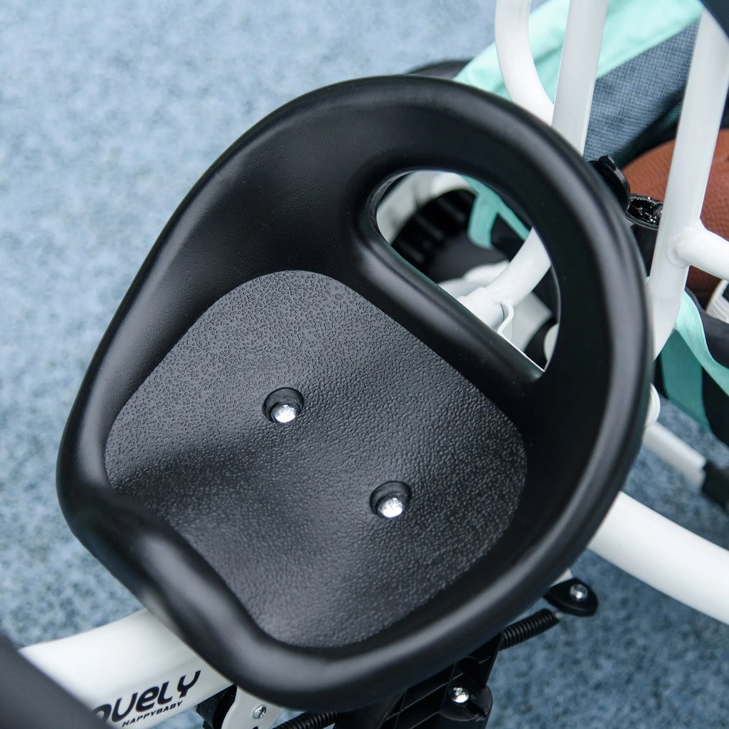 HOMCOM 6 w 1 Trójkołowiec dla dzieci z rączką, daszkiem, pasami, koszykiem na zakupy, dla dzieci 1-5 lat, Zielony