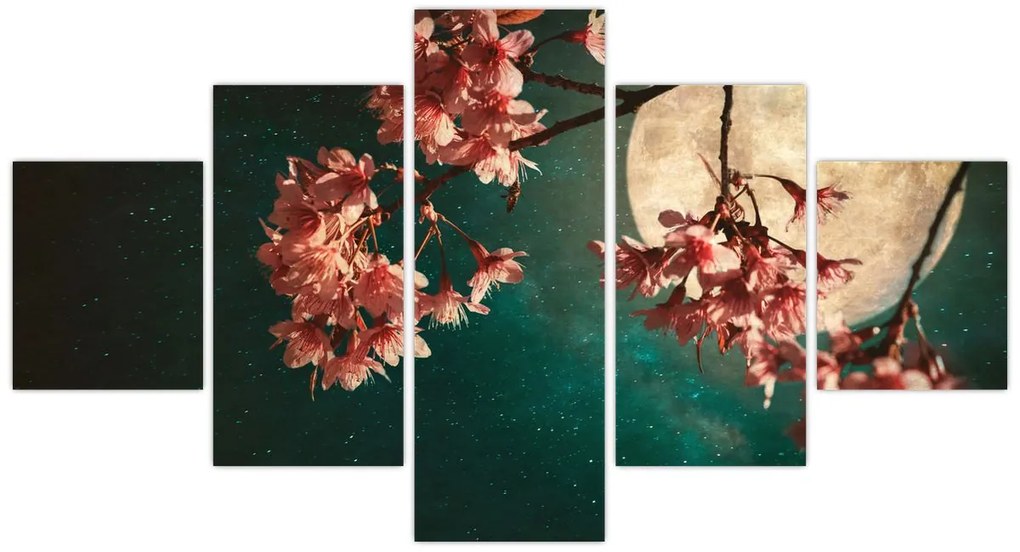 Obraz - Kwiat wiśni podczas pełni (125x70 cm)