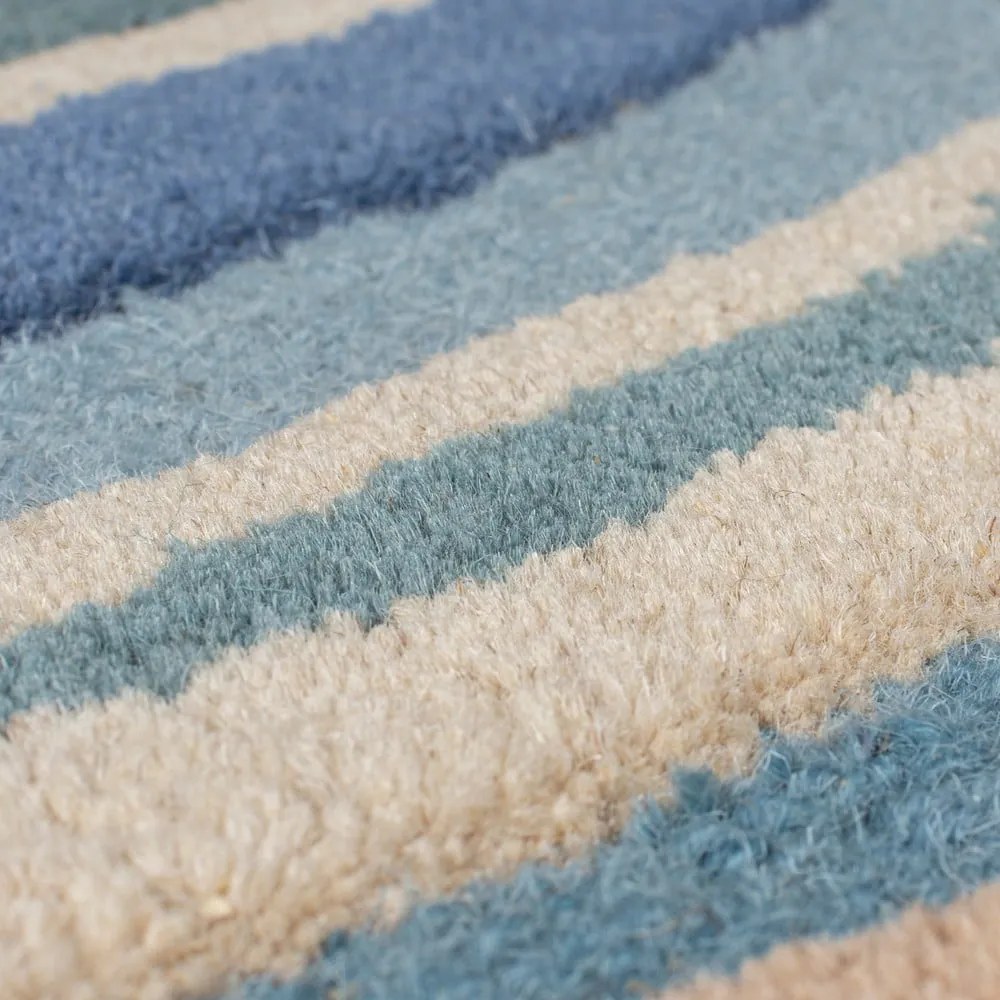 Niebieski wełniany dywan tkany ręcznie 160x230 cm Abstract Flow – Flair Rugs