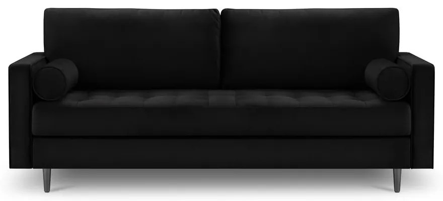 Czarna aksamitna sofa Milo Casa Santo, 219 cm