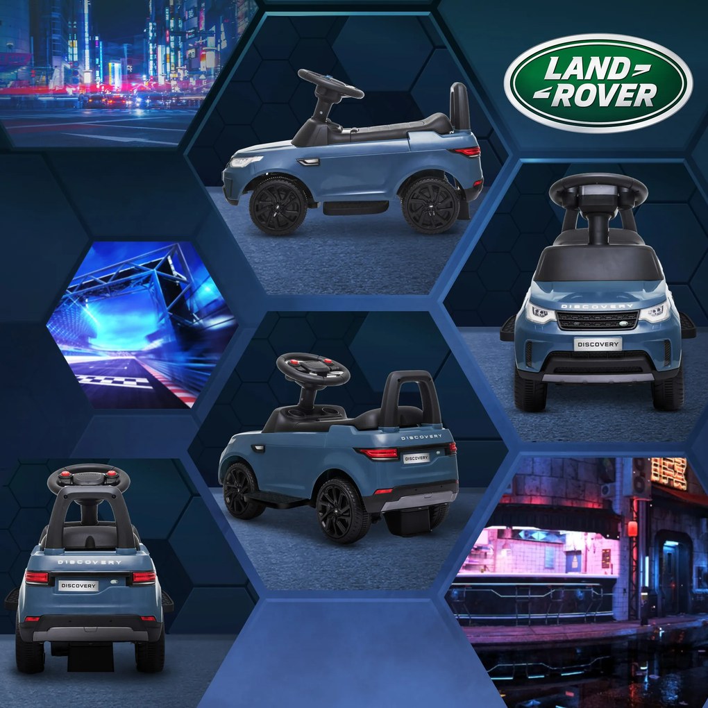 AIYAPLAY Elektryczny samochód dla dzieci 6V, Land Rover, tryb jazdy/pchania, reflektory, muzyka, Błękitny