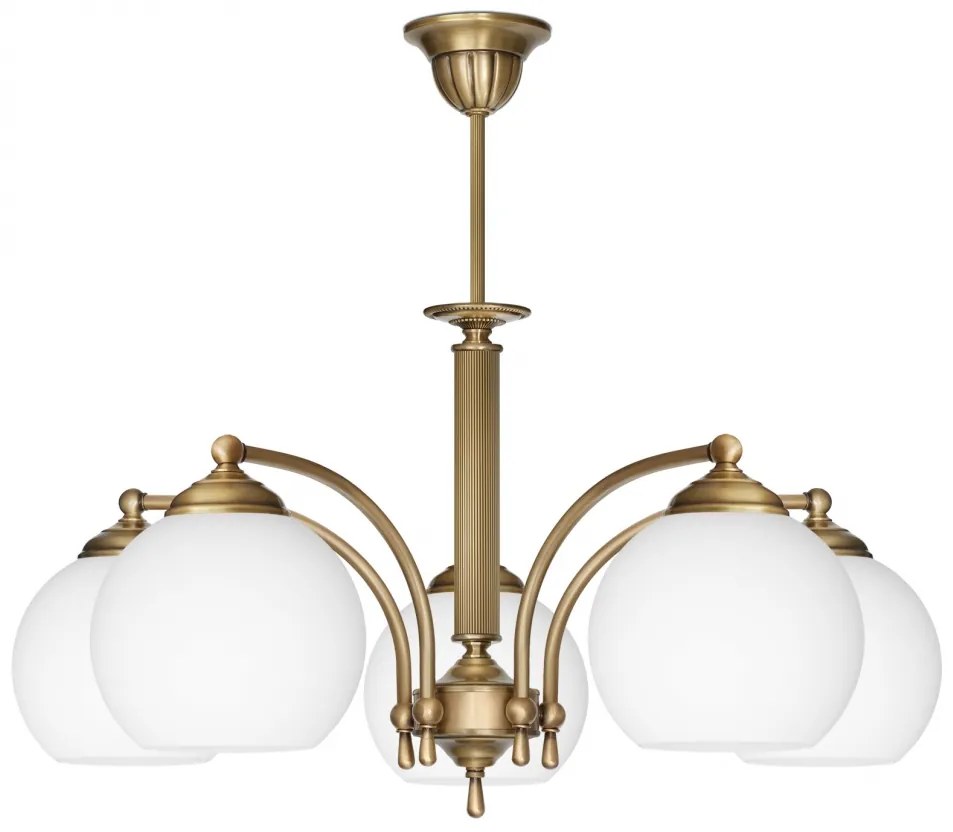 Mosiężny żyrandol klasyczny z kulami QV-S5