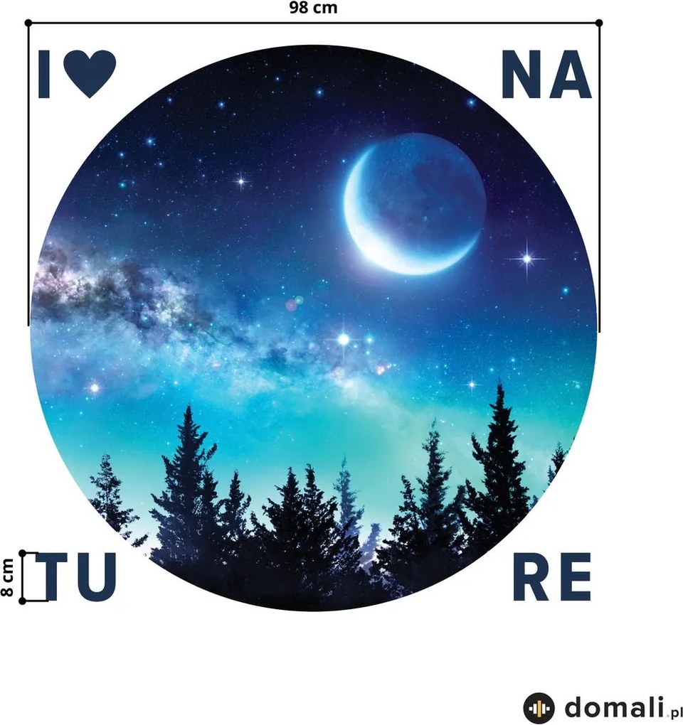 Naklejki na ścianę - Kosmiczny las z napisem