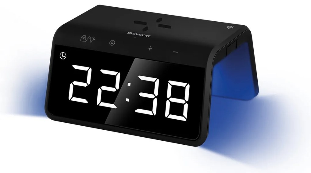 Sencor SDC 7900 Qi zegar z ładowarką, czarny