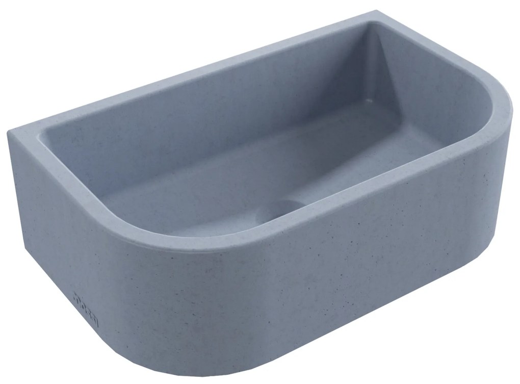 Umywalka betonowa półokrągła wisząca / nablatowa bez otworu na baterię 49 x 30 cm PALANGA | różne kolory : Kolor - Lawendowy, Typ montażu - podwieszana