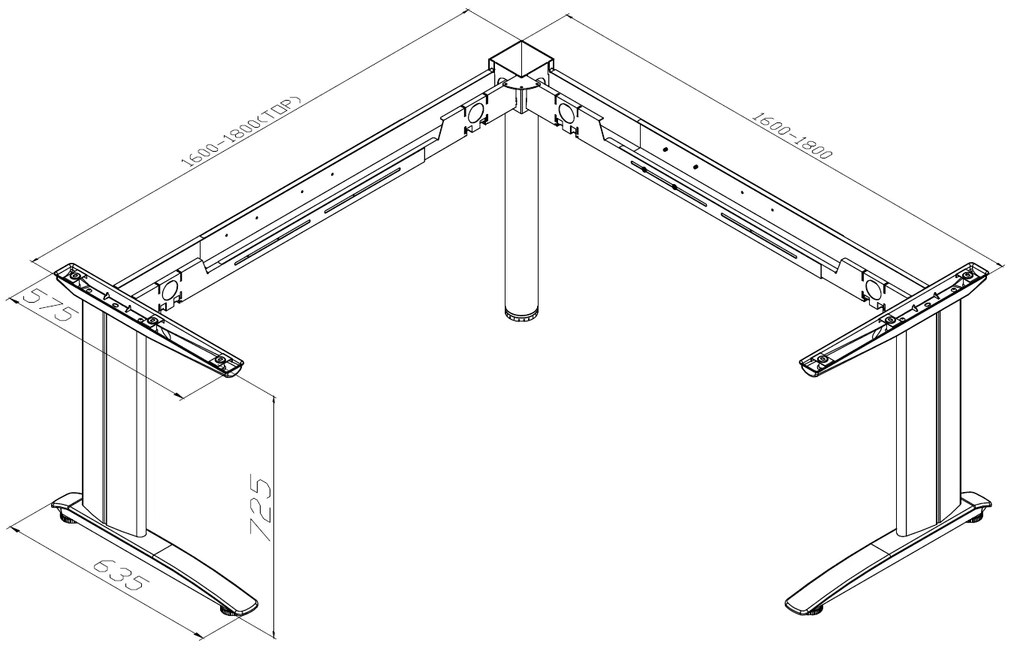 Biurko PRIMO FLEXIBLE 1800 x 1400 mm, wenge