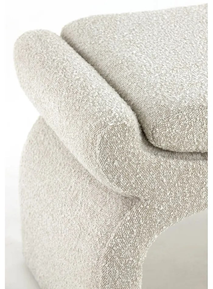 Kremowa ławka z materiału bouclé Nafya – Light &amp; Living