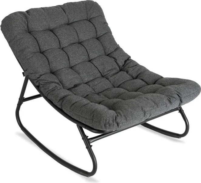 Fotel Bujany Ogrodowy AURORA na Płozach Szary Nowoczesny