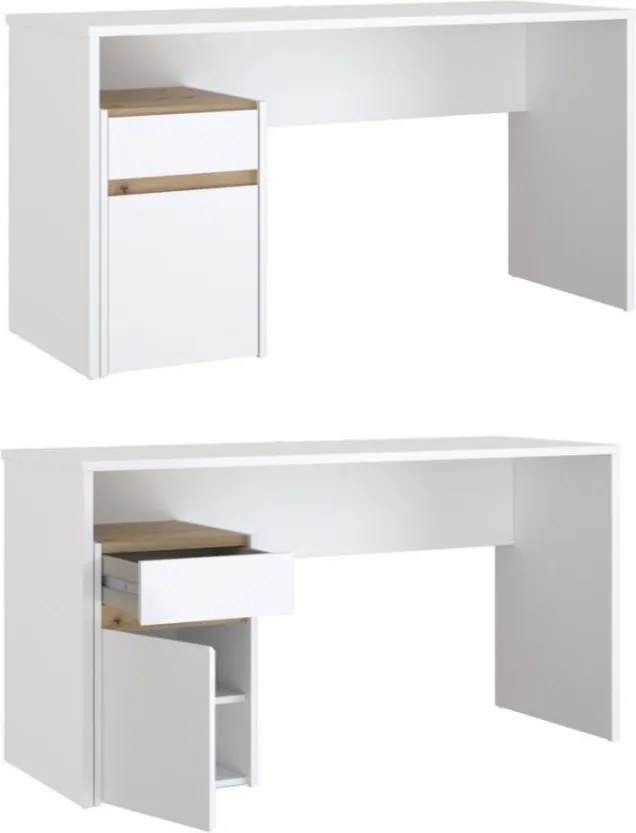 Biurko z szafką Modultrick 112-M961 białe 140 cm
