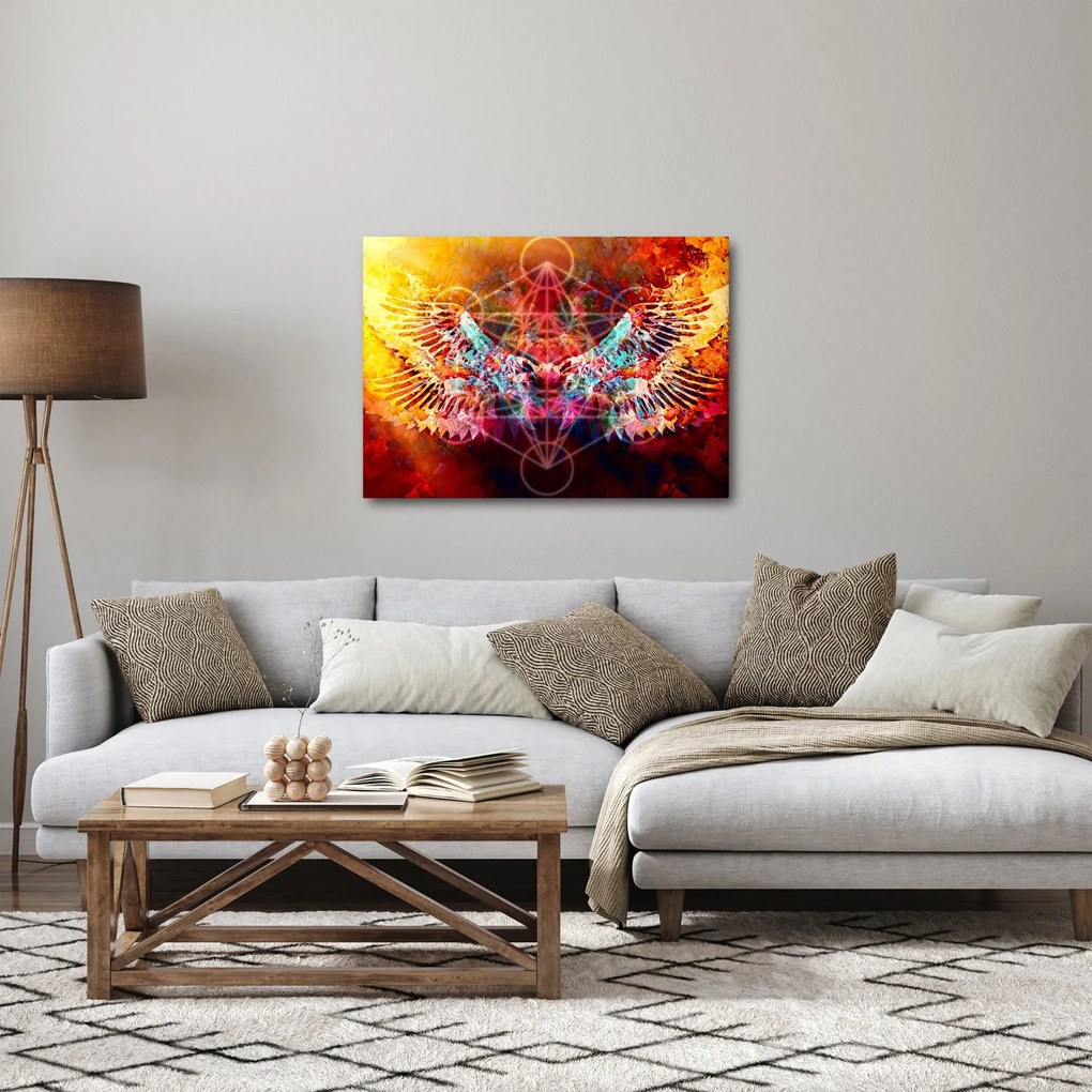 Obraz - Merkaba ze skrzydłami, abstrakcja (70x50 cm)