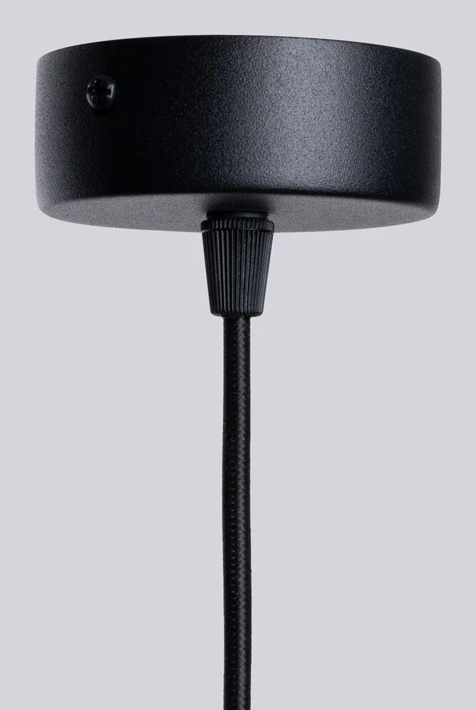 Czarna lampa wisząca ze szklanym kloszem Orbital – Sollux