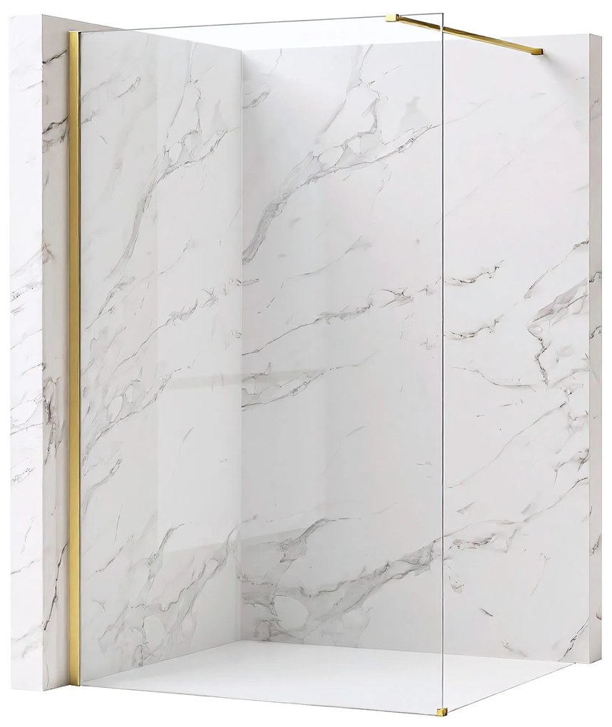 Kabina prysznicowa Walk-In Rea Flexi Transparent / Brush Gold 130