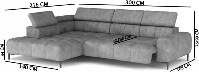 Narożnik PLAZA L wolnostojący Lewostronny Solar 28 WERSAL