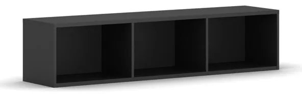 Biblioteka INTEGRO z półkami, niższa, 465 x 1750 x 400 mm, 3 półki, grafit