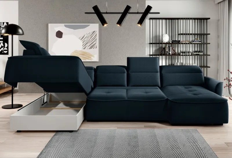 Narożnik MURILLO XL z elektryczną regulacją siedziska Lewostronny w tkaninie VOUGE 13 WERSAL