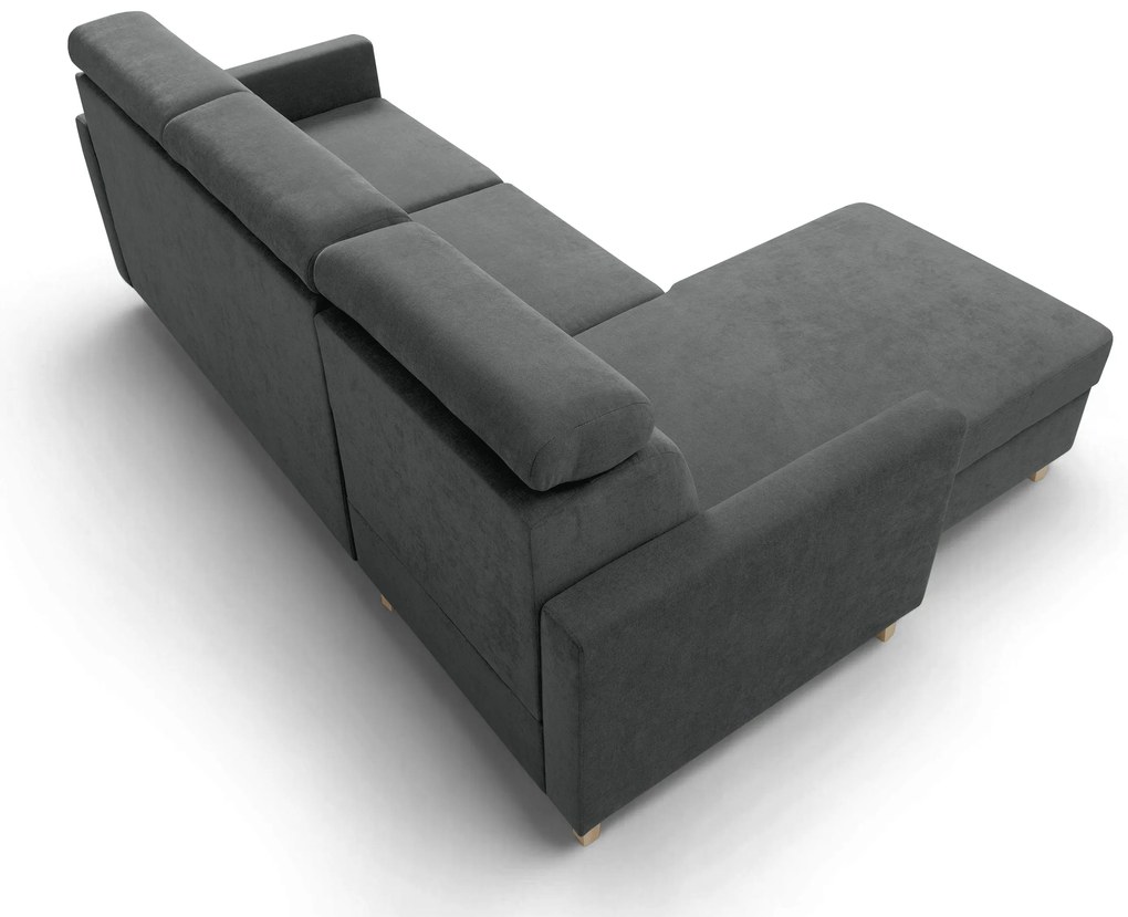 Narożnik Vario z funkcją spania uniwersalny prawo/lewostronny - szary szenil Wind 89