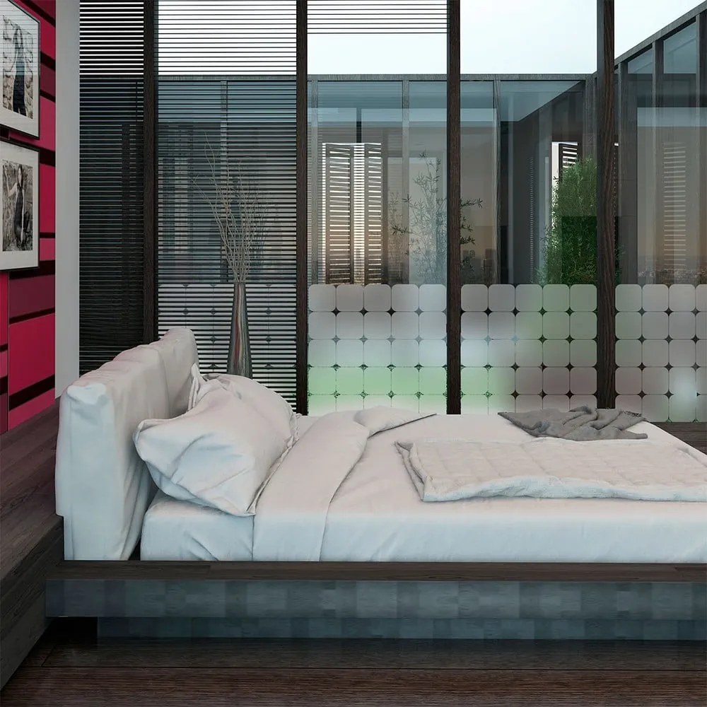 Zestaw naklejek na okno 50 szt. 10x10 cm Square Blackout – Ambiance