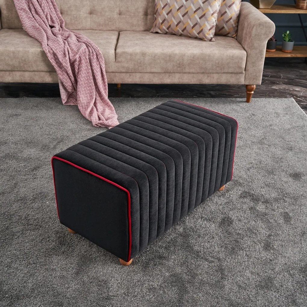Stołek Mabel Pouf Czarny