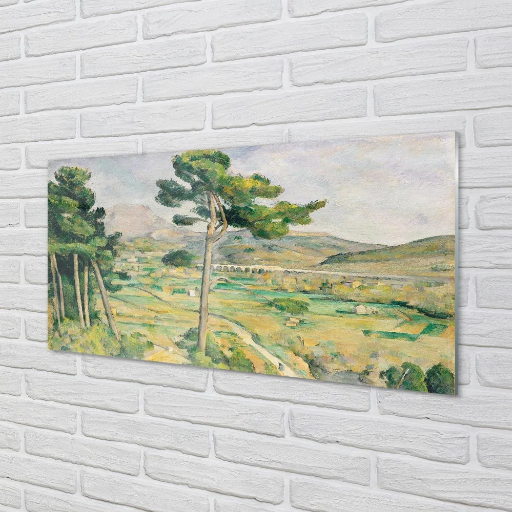 Panel szklany do Kuchni Góra Świętej Wiktorii i Wiadukt - Cézanne