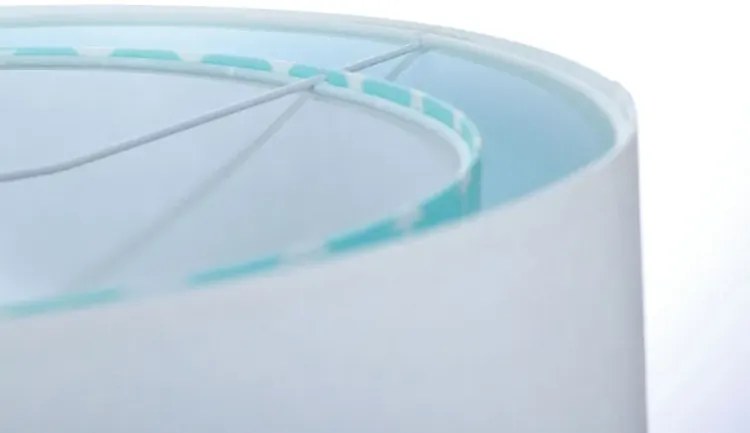 Biało-miętowa lampa wisząca welurowa - EX1000 A0-M00