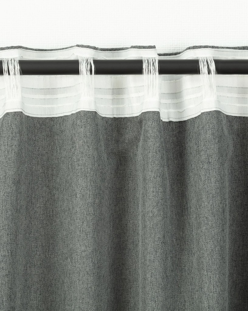 Zasłona BASIC na taśmie marszczącej 140x300cm szary denim 1 szt.