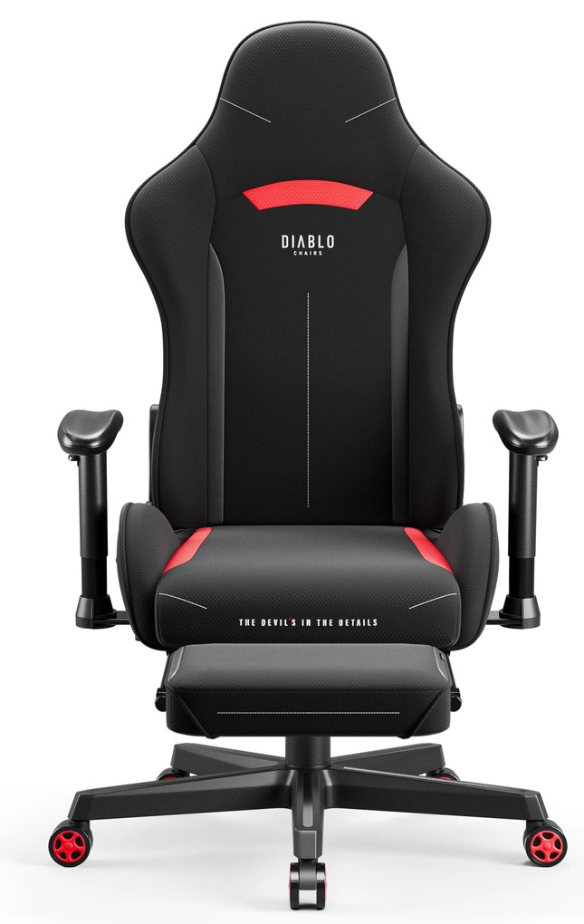 Fotel gamingowy materiałowy czarno-czerwony: Diablo X-Starter