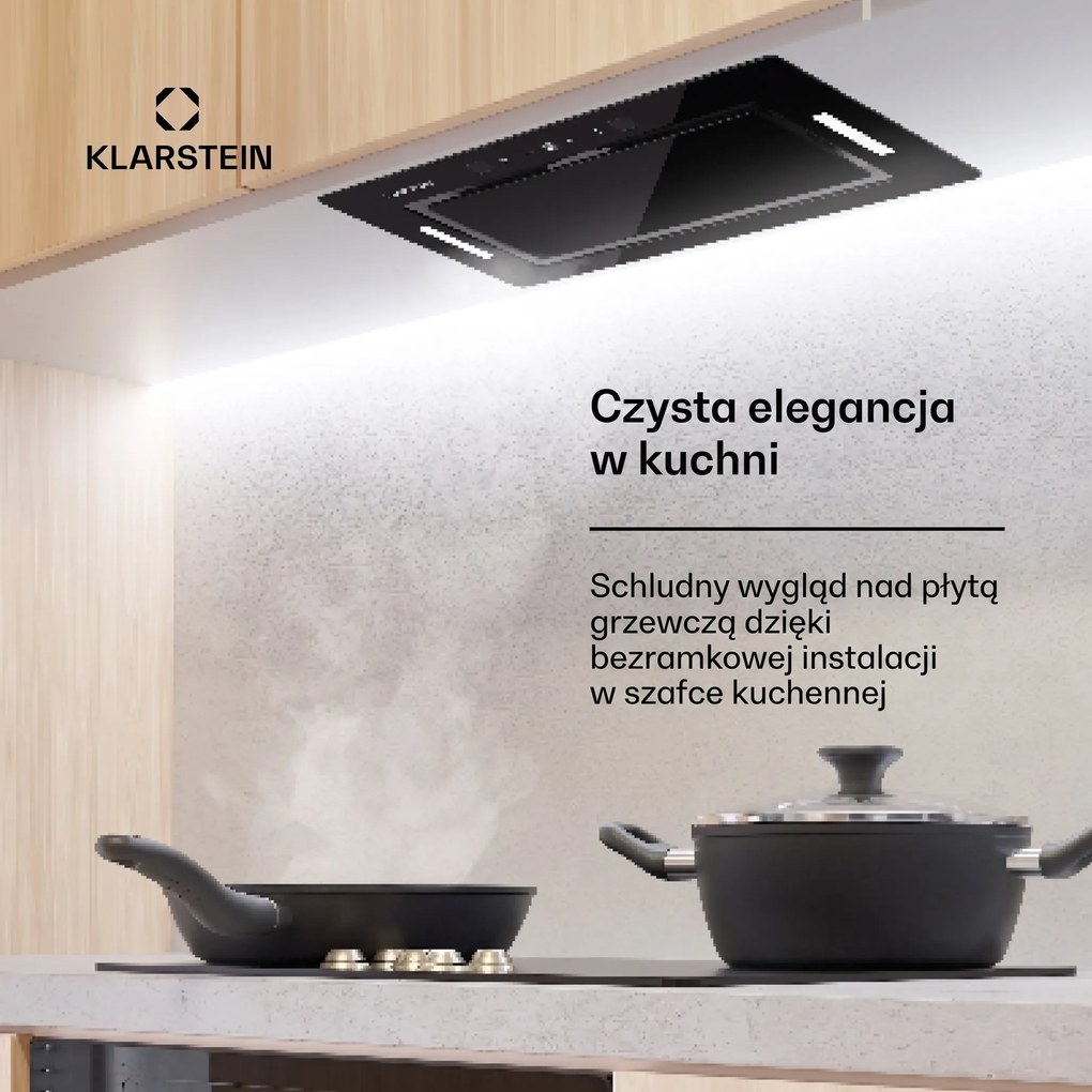 Klarstein Hektor 52cm 466m³/h Touch Okap do Zabudowy Czarny