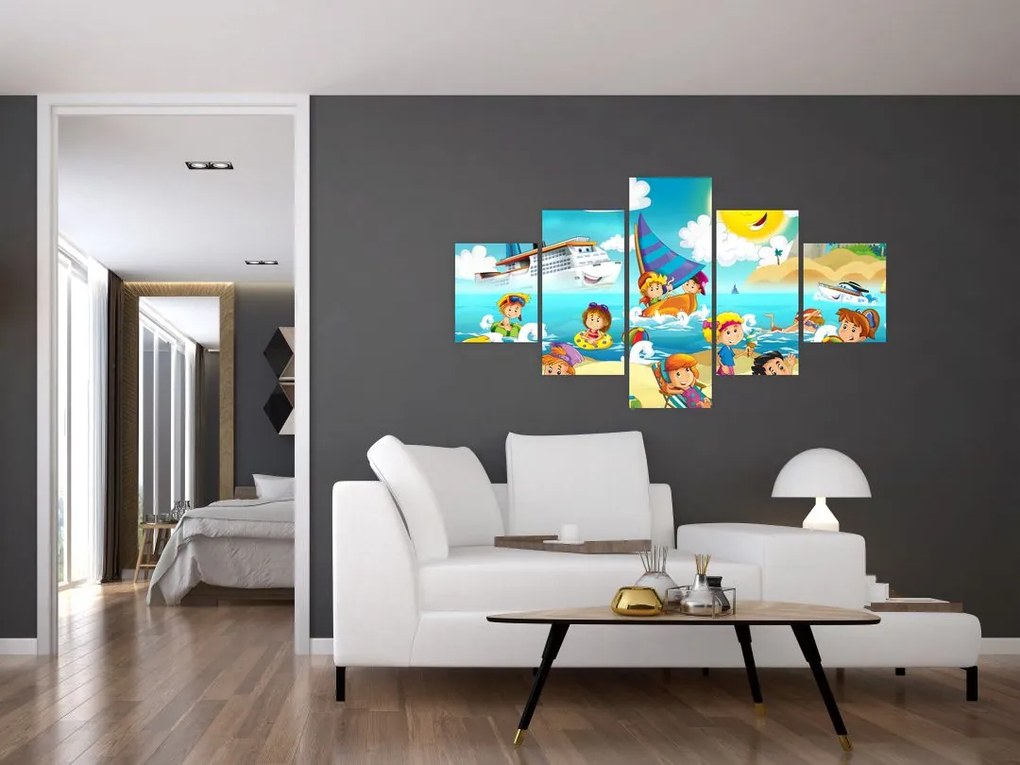 Obraz - Dzień na plaży (125x70 cm)
