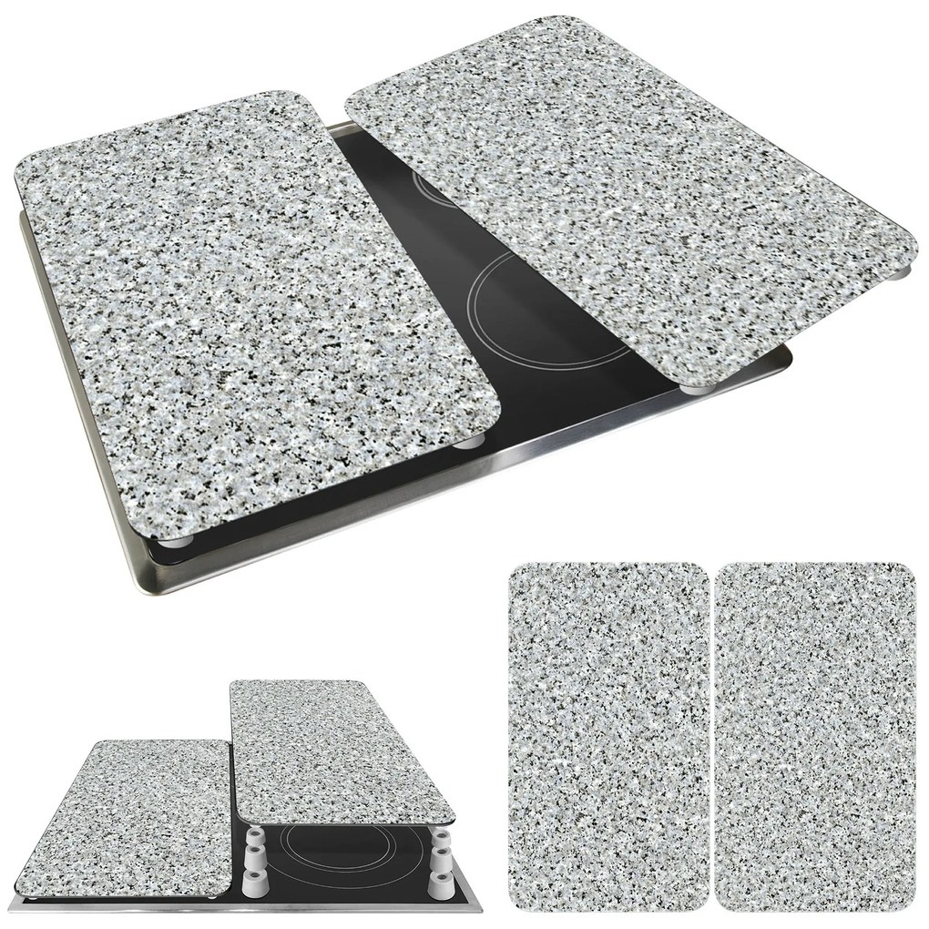 Szklane płyty ochronne GRANIT na kuchenkę – 2 sztuki, WENKO