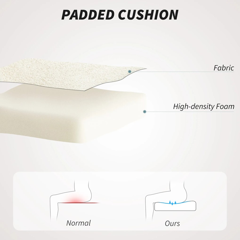 HOMCOM Fotel biurowy z tkaniną w optyce aksamitu, Fotel do toaletki z wypukłym oparciem, do sypialni, salonu, Beżowy