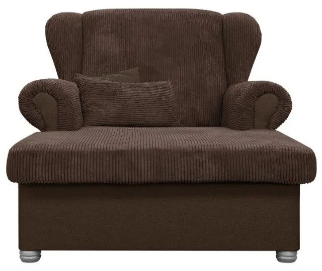 Ciemnobrązowy sztruksowy szezlong Lord – Ropez