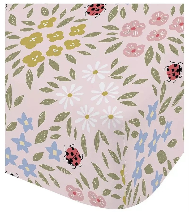 Prześcieradło dziecięce jednoosobowe z gumką 90x190 cm Garden Animals – RHS