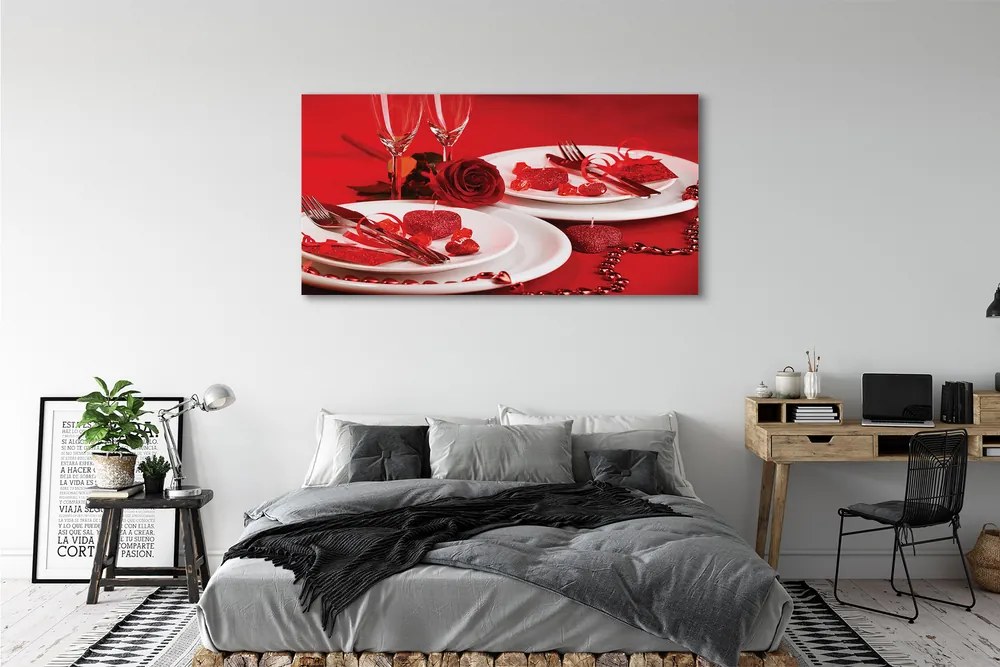 Fotoobraz na płótnie Róża i Miłosny Toast