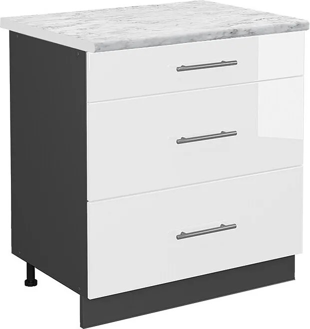 Szafka dolna do kuchni biały wysoki połysk 80x60x82 fame-line