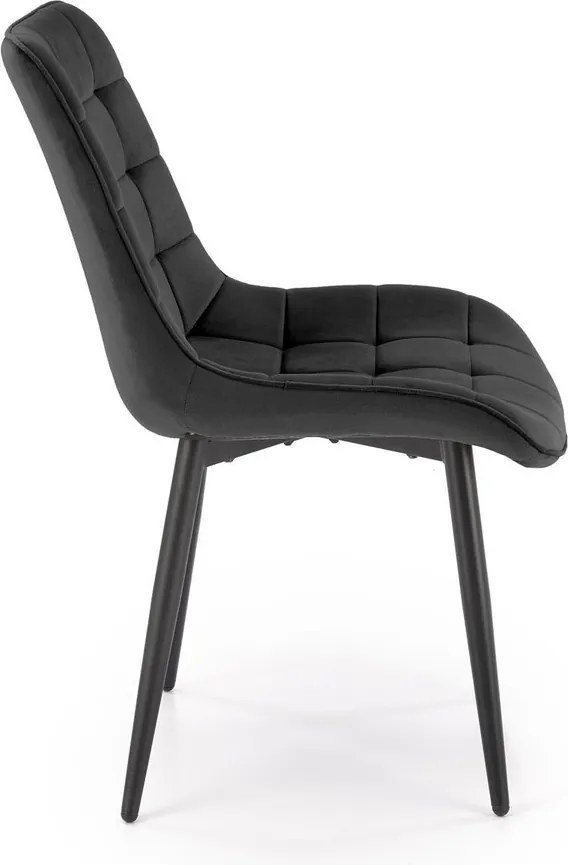 Pikowane aksamitne krzesło do jadalni K580 Halmar