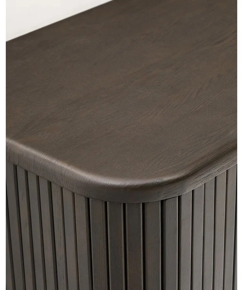 Ciemnobrązowa wisząca szafka pod umywalkę w dekorze jesionu 90x40 cm Mailen – Kave Home