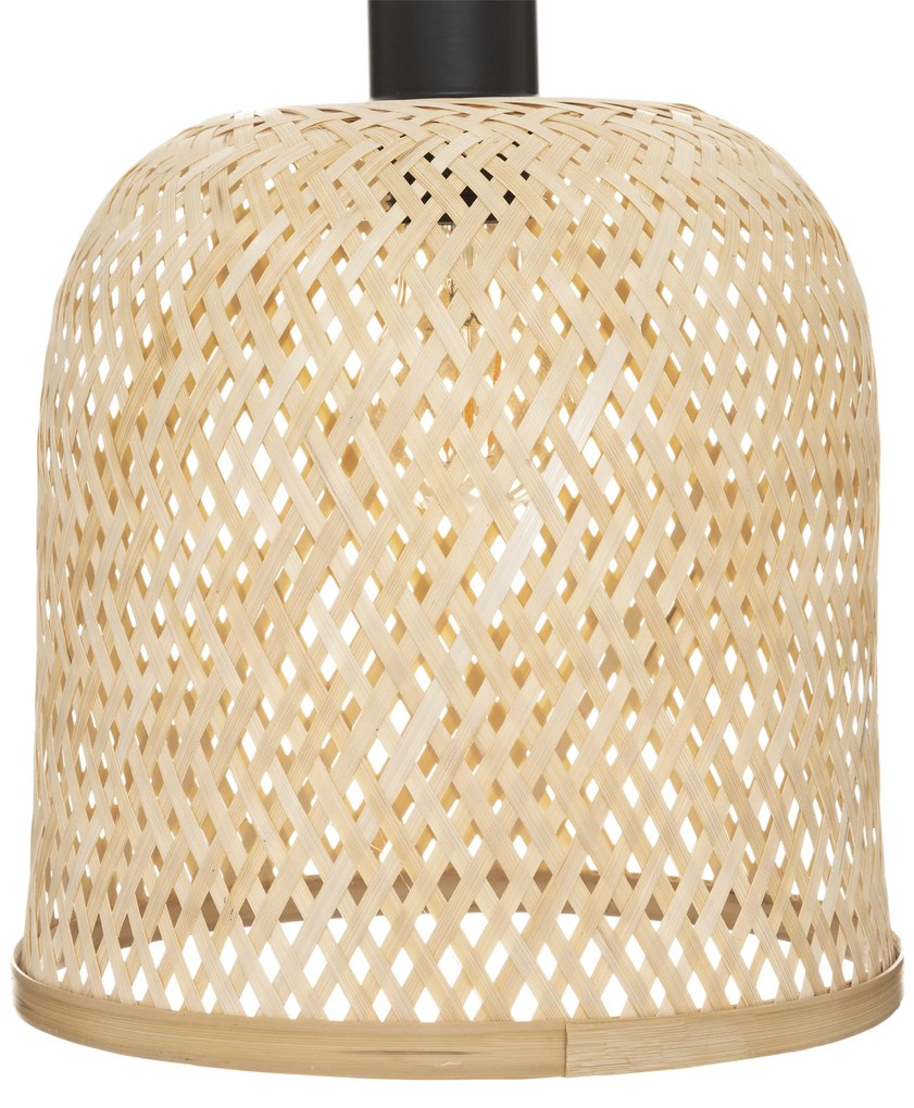 Lampa podłogowa ALI z plecionym, bambusowym kloszem, 159 cm