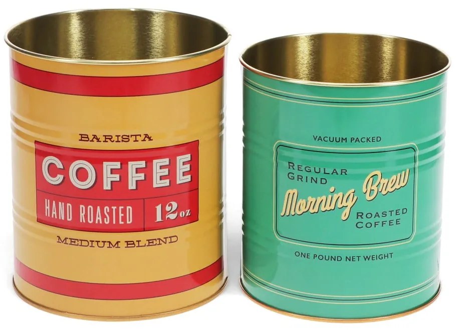 Pojemniki dekoracyjne z cyny zestaw 2 szt. ø 11x13 cm Vintage Coffee – Rex London